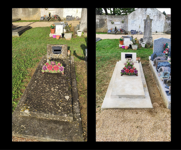 Exemple de nettoyage de tombes en Alsace